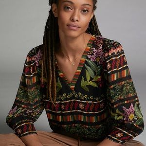 Farm Rio for Anthropologie blouse, L